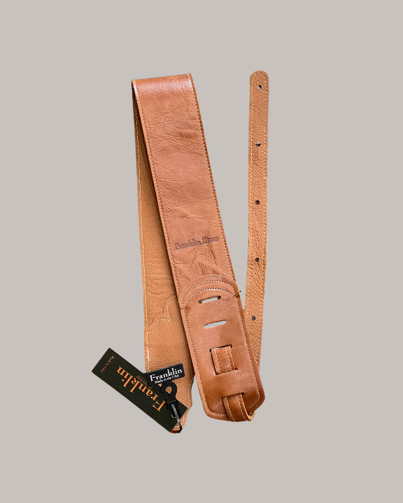 Franklin Strap Jackson Hole Aged Leather Guitar Strap - Cognac