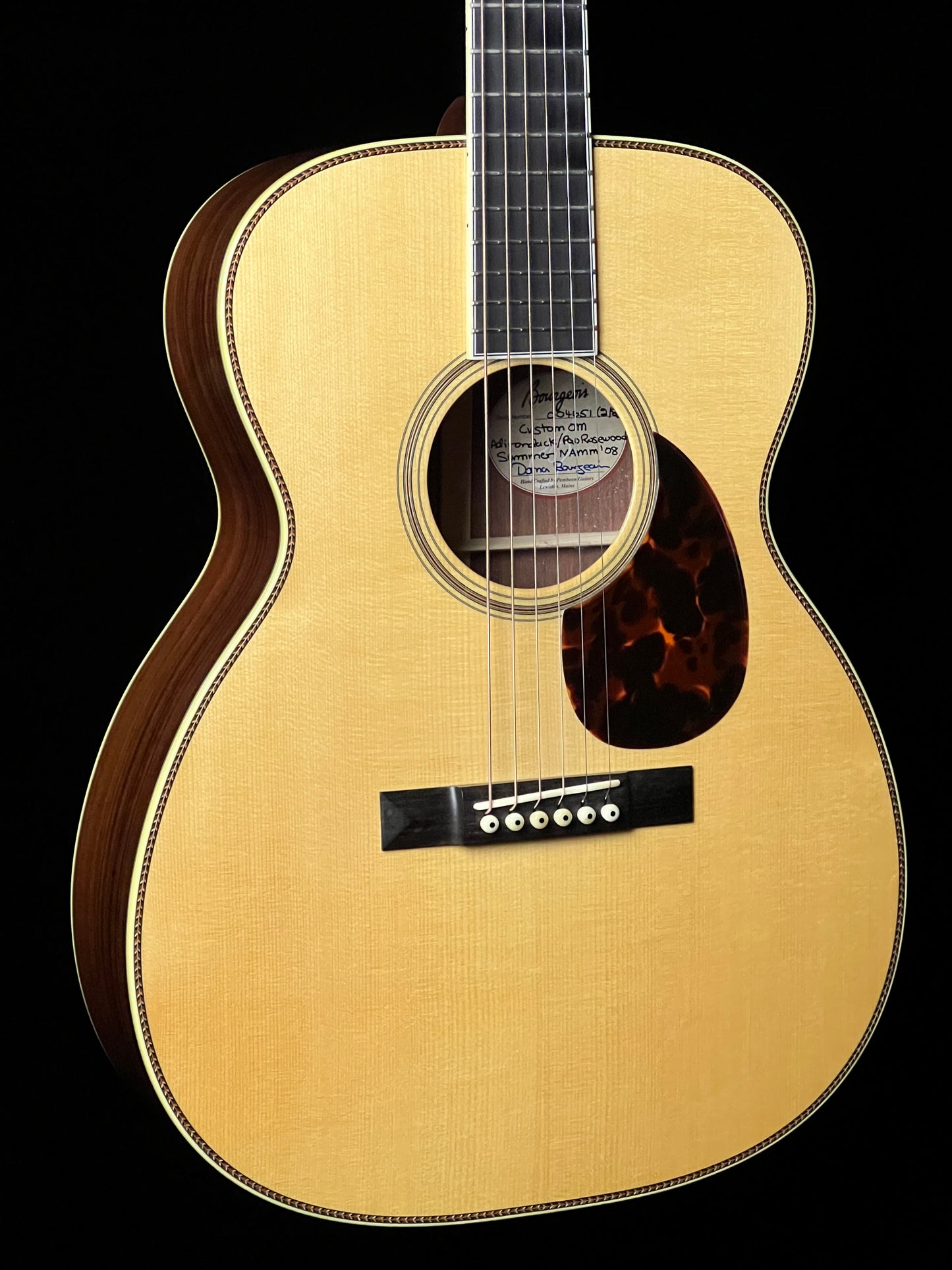 Bourgeois Custom OM Summer NAMM 2008 Collection Adirondack Spruce / Pao Rosewood Acoustic Guitar - Consignment