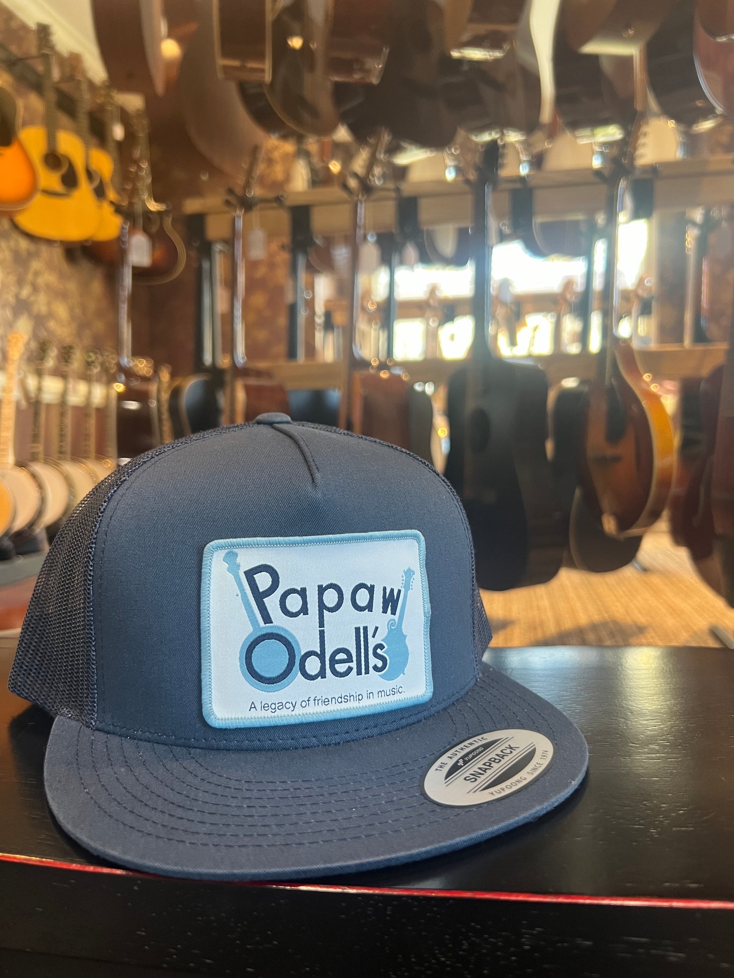 Papaw Odell's Logo Patch Flat Bill Trucker Hat - Navy