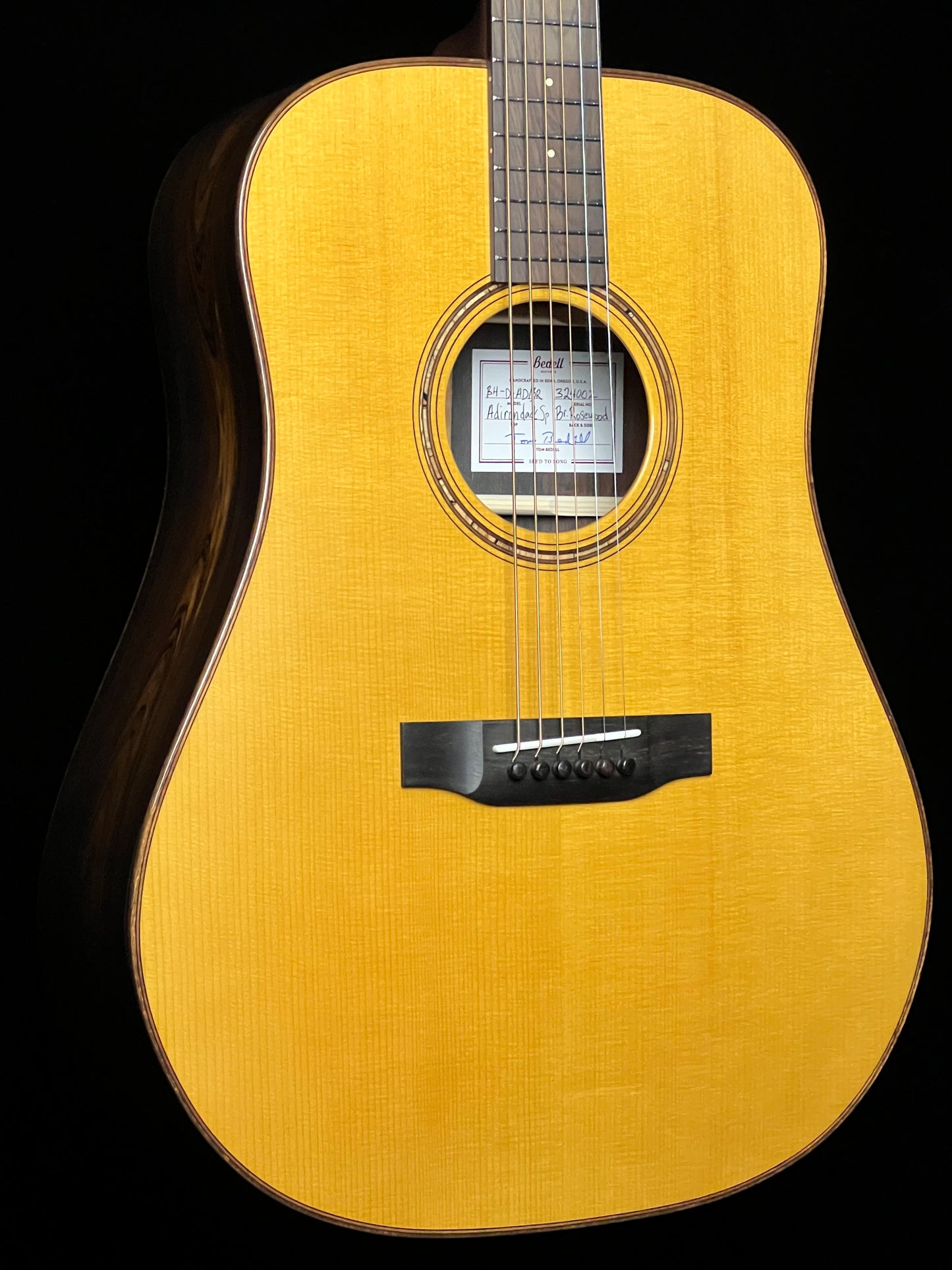 SOLD - Bedell Bahia Dreadnought Adirondack Spruce / Brazilian Rosewood Acoustic Guitar - New