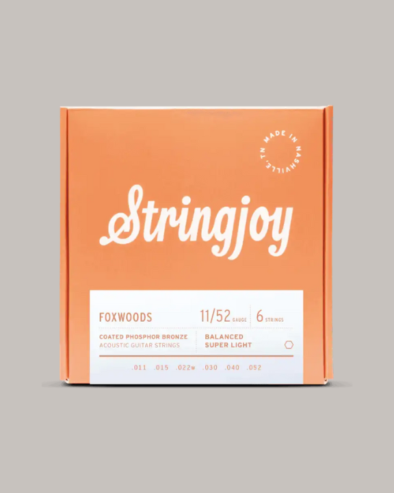 Stringjoy Foxwoods Coated Phosphor Bronze Super Light Gauge 11/52 Acoustic Guitar Strings