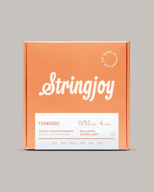 Stringjoy Foxwoods Coated Phosphor Bronze Super Light Gauge 11/52 Acoustic Guitar Strings